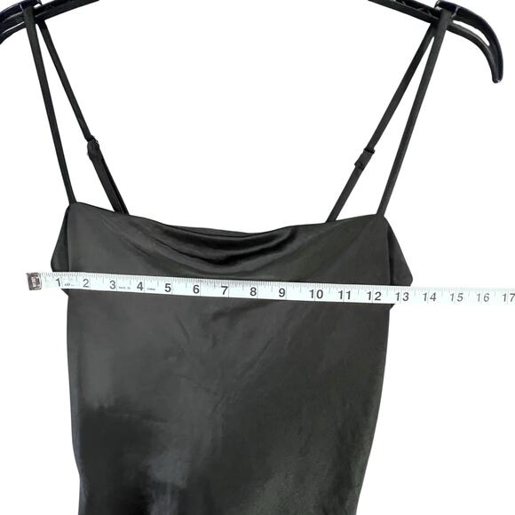 Princess Polly Mini Dress Womens 8 Black Silky Lace Up Back Night Out Flirty - Picture 8 of 15